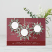 グリッターオーナメントフォトクリスマスカード 招待状 (スタンド正面)