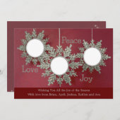 グリッターオーナメントフォトクリスマスカード 招待状 (正面/裏面)