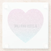 グリッターオーバー愛ハートコースター ガラスコースター (裏面)