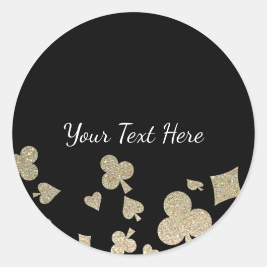 グリッターカジノステッカー ラウンドシール (正面)