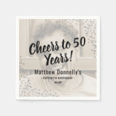 グリッターカスタムの誕生日パーティー スタンダードカクテルナプキン (正面)