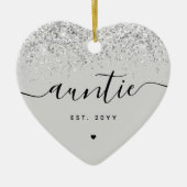 グリッターカスタムアウンティエスト紙吹雪新しい叔母ギフト セラミックオーナメント (正面)