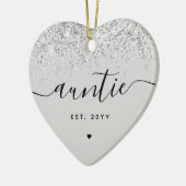グリッターカスタムアウンティエスト紙吹雪新しい叔母ギフト セラミックオーナメント (左)