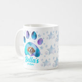 グリッターカスタムギフト写真青い犬の母 コーヒーマグカップ (正面左)