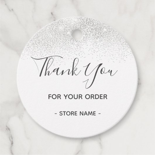 グリッターカスタムシルバー注文ありがとう フェイバータグ (正面)