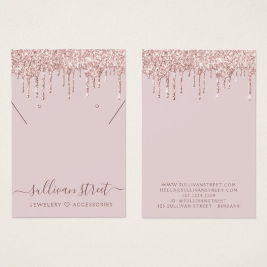 グリッターカスタムドリップイヤリングネックレスディスプレイ (正面&裏面)