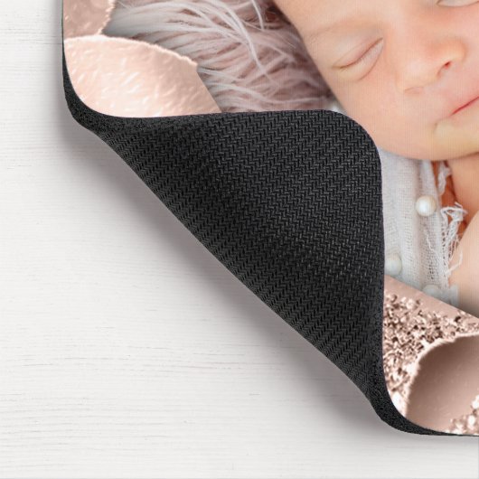 グリッターカスタムフォトスイートベビーガールボーイバラ マウスパッド (コーナー)