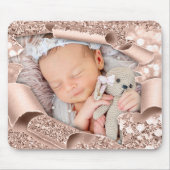 グリッターカスタムフォトスイートベビーガールボーイバラ マウスパッド (正面)