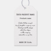 グリッターカスタムブティック衣料品価格ロゴ ギフトタグ (裏面)