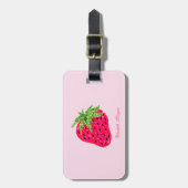 グリッターカッコいいストロベリーピンク ラゲッジタグ (正面縦)
