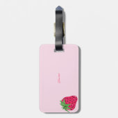 グリッターカッコいいストロベリーピンク ラゲッジタグ (裏面縦)