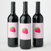 グリッターカッコいいストロベリーピンク ワインラベル (ボトル)