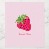 グリッターカッコいいストロベリーピンク ワインラベル (シングルラベル)