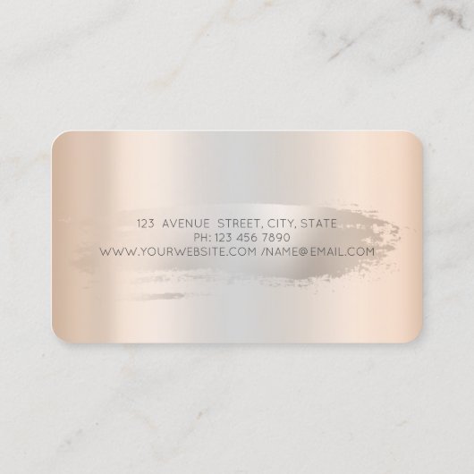 グリッターカップケーズシルバーブラシストローク 名刺 (裏面)