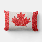 グリッターカナダ国旗の長方形アクセント枕 ランバークッション (裏面)