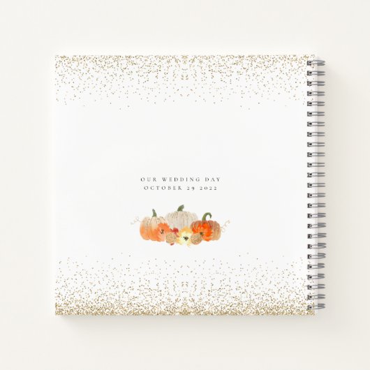 グリッターカボチャが新婚ゲストブックを希望 ノートブック (裏面)