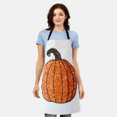 グリッターカボチャ エプロン (着用した状態)