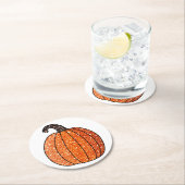 グリッターカボチャ ラウンドペーパーコースター (インサイチュ)