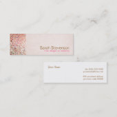 グリッターカラフルとライトピンクリネンルック美しい スキニー名刺 (正面/裏面)