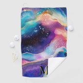 グリッターカラフルアガート模様モノグラム ゴルフタオル (インサイチュ)