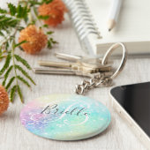 グリッターカラフルグラマかわいらしラス キーホルダー (側面)