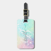 グリッターカラフルグラマかわいらしラス ラゲッジタグ (正面縦)