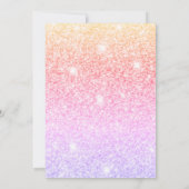 グリッターカラフルスパークルスカートアーチ写真卒業 招待状 (裏面)