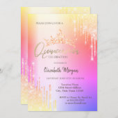 グリッターカラフルドロップズクラウンキンセアニラ 招待状 (正面/裏面)