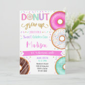 グリッターカラフルドーナツ誕生日パーティーの招待 招待状 (スタンド正面)