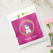 グリッターカラフルピンクユニコーン誕生日 フェイバーバッグ (封をした状態)