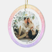 グリッターカラフルファミリー写真 |明メリーるい セラミックオーナメント (左)