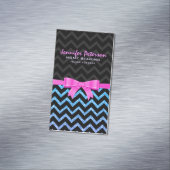 グリッターカラフルブラックのジグザグ山形パターン2 マグネット名刺 (インサイチュ)