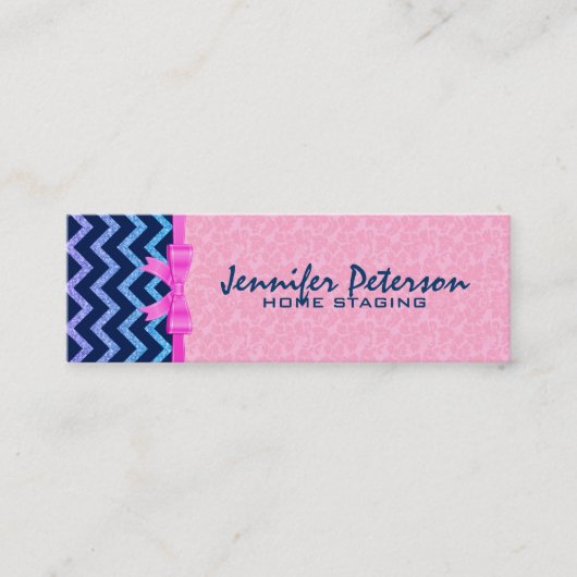 グリッターカラフルブルーシボロンピンクダンカスパー2a スキニー名刺 (正面)