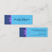 グリッターカラフルブルーシボロンブルーダンパスタ2a スキニー名刺 (正面/裏面)