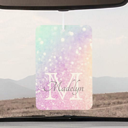 グリッターカラフルモノグガーリーパーソナライズされたラム カーエアーフレッシュナー