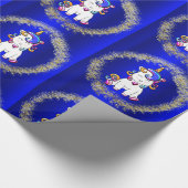 グリッターカラフルユニコーンズブルー ラッピングペーパー (角)