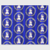 グリッターカラフルユニコーンズブルー ラッピングペーパー (フラット)