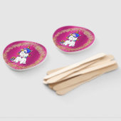 グリッターカラフルユニコーン誕生日ピンク ハンドファン (組立なし)