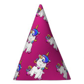 グリッターカラフルユニコーン誕生日ピンク パーティーハット (右)