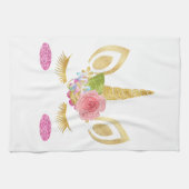 グリッターカラフルユニコーン キッチンタオル (横)