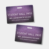 グリッターカラフル新学期学生ホールパス バッジ (正面＆裏面)