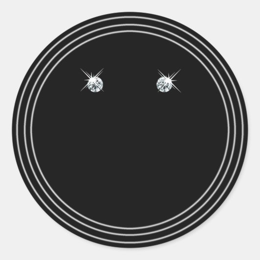 グリッターカラフル製品ラベルのダイヤモンドとロゴ ラウンドシール (正面)