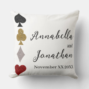 グリッターカードゲームラスベガス結婚カジノ クッション