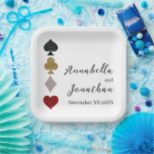 グリッターカードゲームラスベガス結婚カジノ ペーパープレート (パーティー)