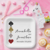 グリッターカードゲームラスベガス結婚カジノ ペーパープレート (パーティー)