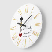 グリッターカードゲームラスベガス結婚カジノ ラージ壁時計 (傾斜)