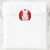 グリッターガウンブライダルシャワーフライトスティッカーズサークル ラウンドシール (バッグ)