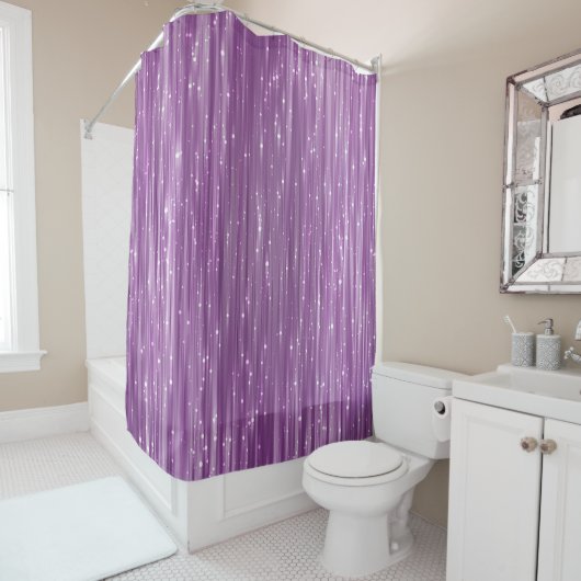 グリッターガラス:明るいピンクの輝き シャワーカーテン (インサイチュ)