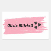 グリッターガーリーの防水のロングネーム 長方形シール (正面)