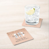 グリッターガーリーの18歳モダン誕生パーティー スクエアペーパーコースター (インサイチュ)